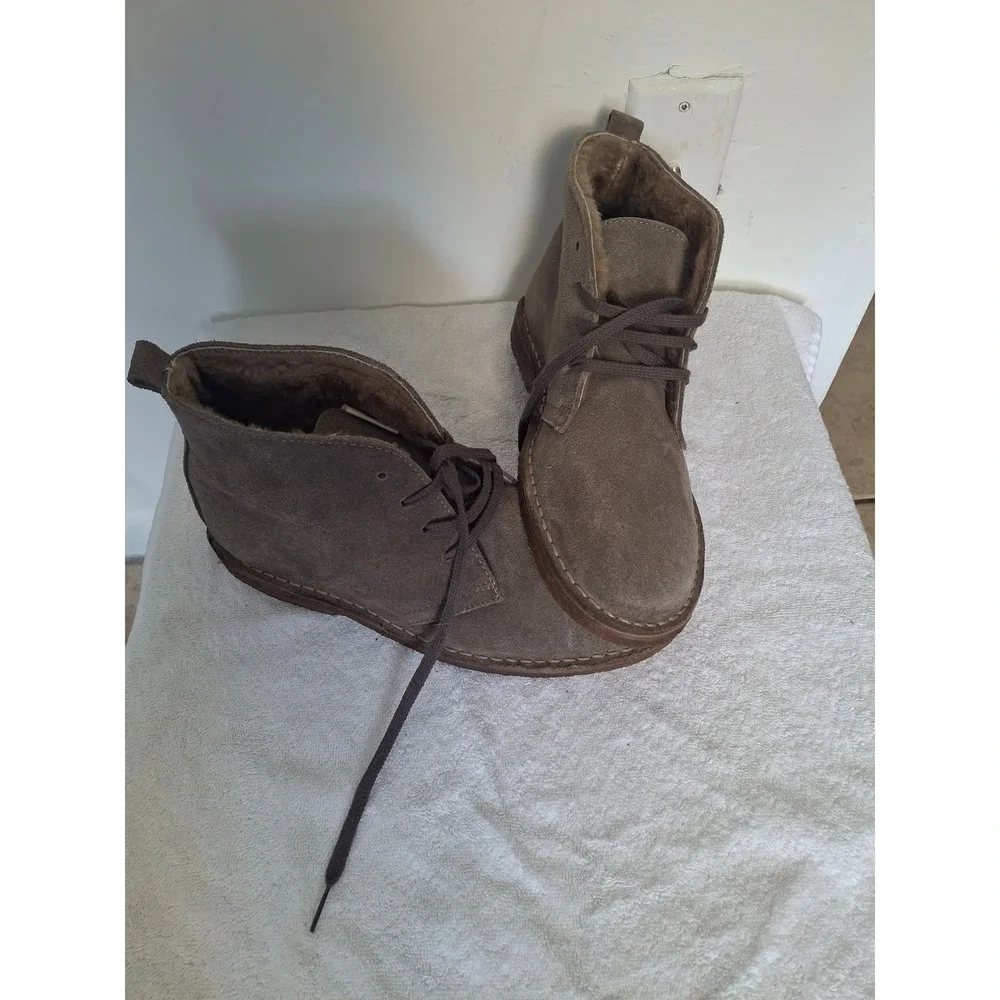 J.Crew MacAlister Suede Shearling Lined Desert Boots Made in Italy Brown Mens7.5